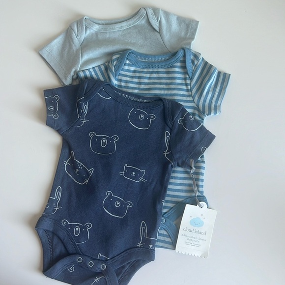 cloud island Other - Cloud island 3-pack Short-Sleeve Bodysuits| newborn